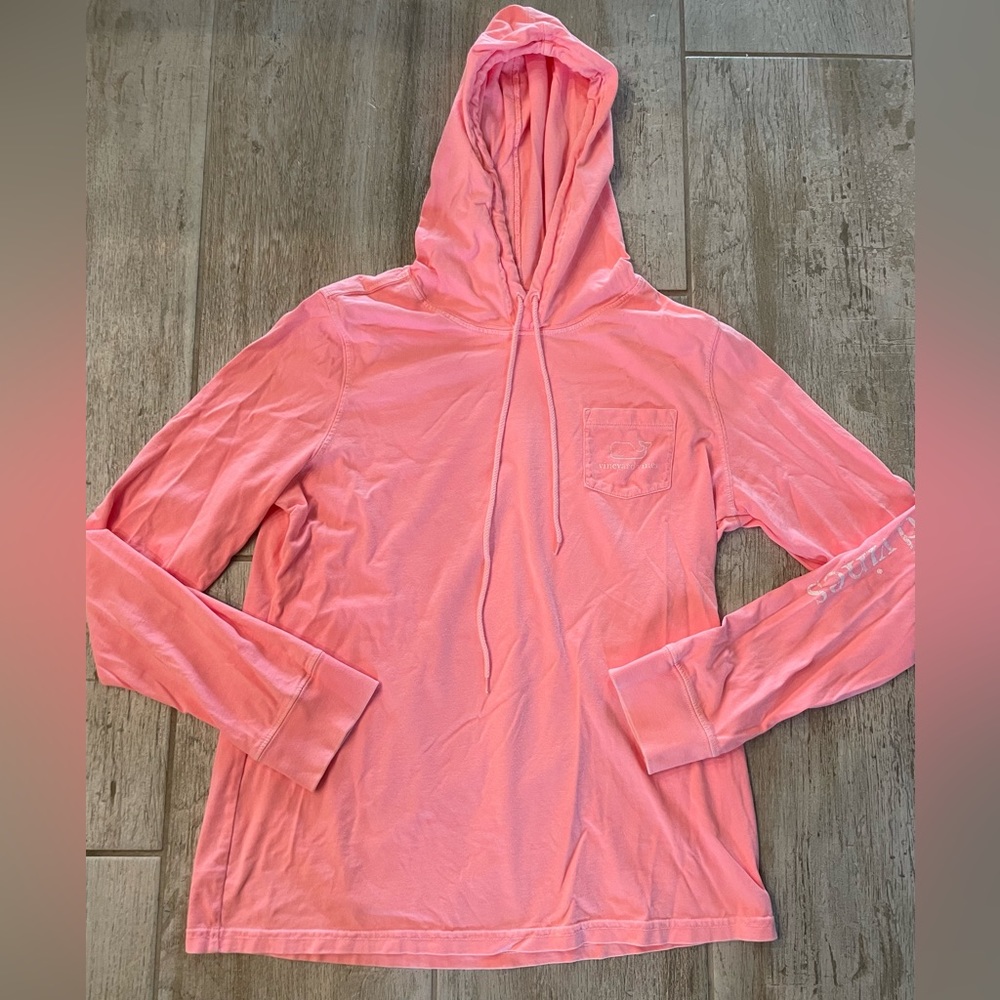 Vineyard Vines Neon Pink Pullover Hooded Sweatshirt Size S